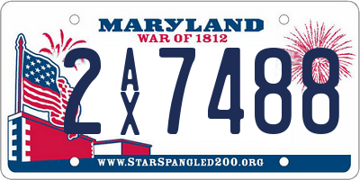MD license plate 2AX7488