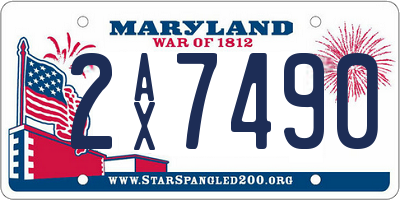 MD license plate 2AX7490