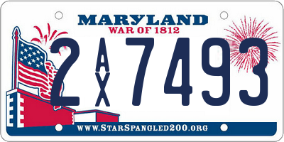 MD license plate 2AX7493