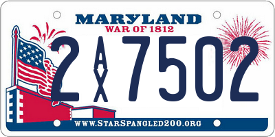 MD license plate 2AX7502