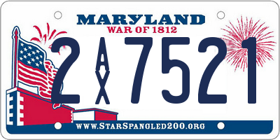 MD license plate 2AX7521