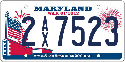 MD license plate 2AX7523