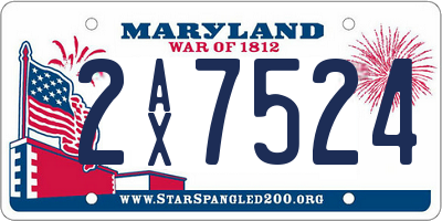 MD license plate 2AX7524