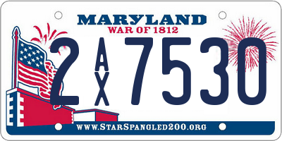 MD license plate 2AX7530