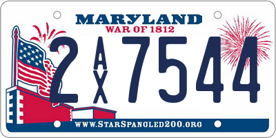 MD license plate 2AX7544