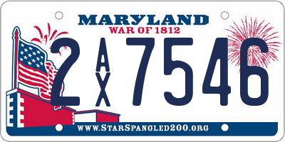 MD license plate 2AX7546