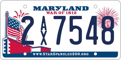 MD license plate 2AX7548