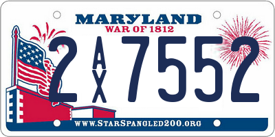 MD license plate 2AX7552