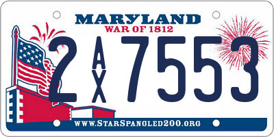 MD license plate 2AX7553