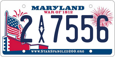 MD license plate 2AX7556