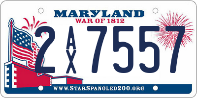 MD license plate 2AX7557