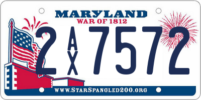 MD license plate 2AX7572