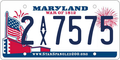 MD license plate 2AX7575
