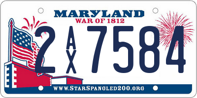 MD license plate 2AX7584