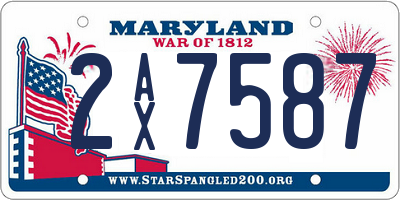 MD license plate 2AX7587