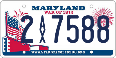 MD license plate 2AX7588