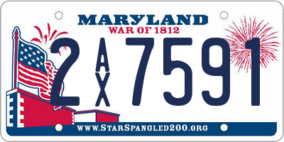 MD license plate 2AX7591