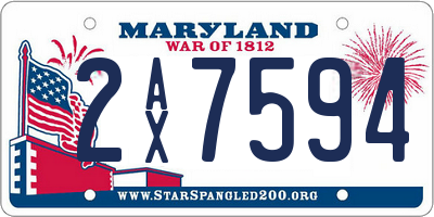 MD license plate 2AX7594
