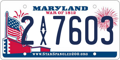 MD license plate 2AX7603