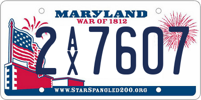 MD license plate 2AX7607