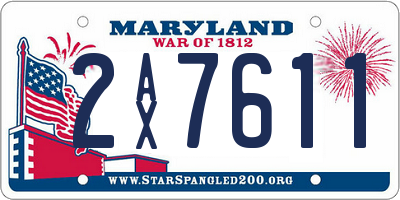 MD license plate 2AX7611