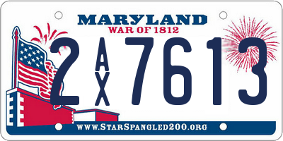 MD license plate 2AX7613