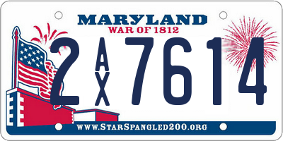 MD license plate 2AX7614