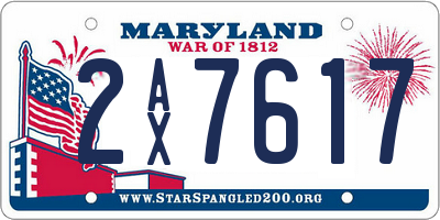 MD license plate 2AX7617
