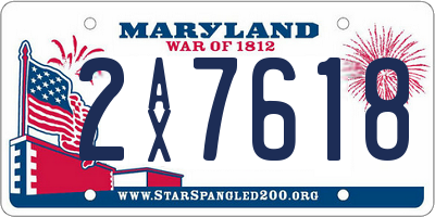 MD license plate 2AX7618