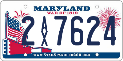 MD license plate 2AX7624