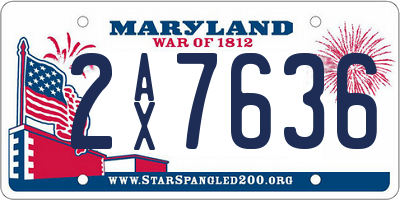 MD license plate 2AX7636