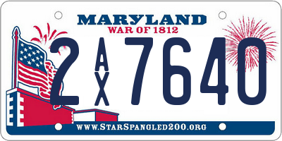 MD license plate 2AX7640
