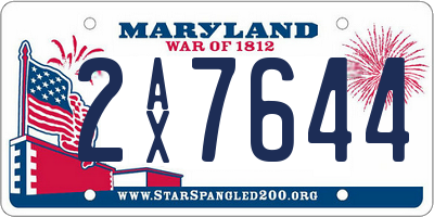 MD license plate 2AX7644