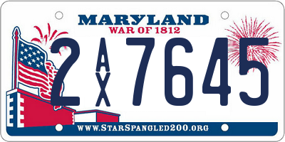 MD license plate 2AX7645