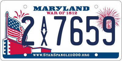 MD license plate 2AX7659