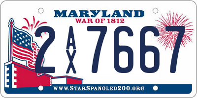 MD license plate 2AX7667