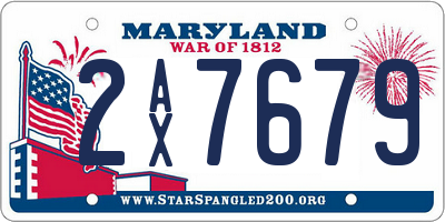 MD license plate 2AX7679