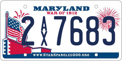 MD license plate 2AX7683