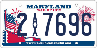 MD license plate 2AX7696