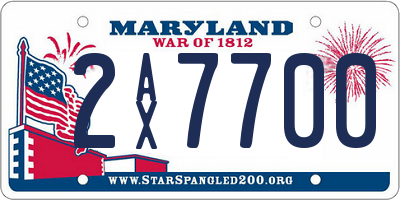 MD license plate 2AX7700