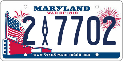 MD license plate 2AX7702