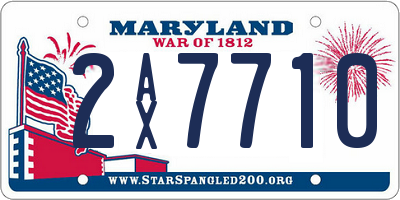 MD license plate 2AX7710