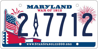 MD license plate 2AX7712