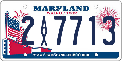MD license plate 2AX7713