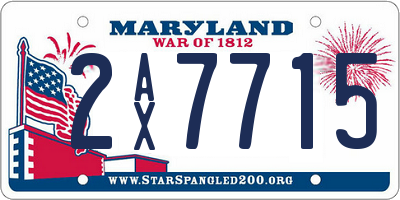 MD license plate 2AX7715