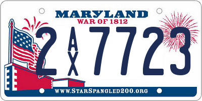 MD license plate 2AX7723