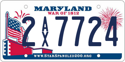 MD license plate 2AX7724