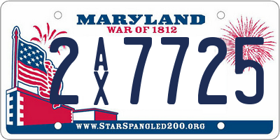 MD license plate 2AX7725