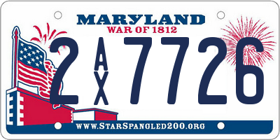 MD license plate 2AX7726