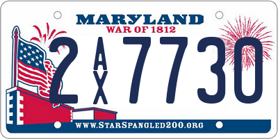 MD license plate 2AX7730